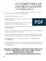 Student Computer Lab Rules and Regulations: Aaps Summer School
