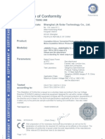 Certificado Ja Solar 375