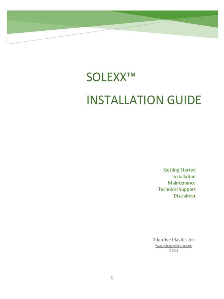 Solexx Installation Guide | PDF | Roof | Knife