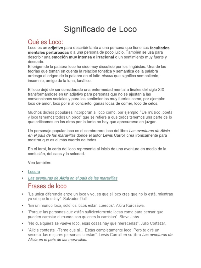 Significado De Loco Pdf