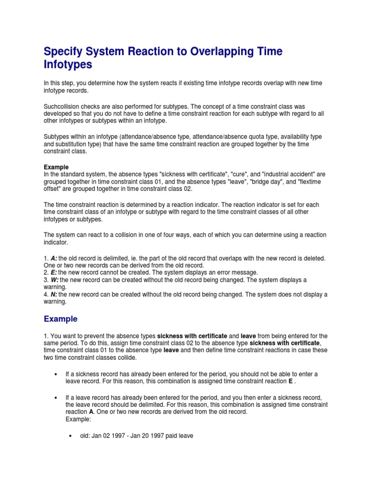 System Reactions to Time Overlaps | PDF | Leave Of Absence | Business