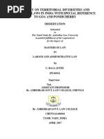 A Study on Territorial Diversities and Personal Laws in India With Special Reference to Goa and Pondicherry