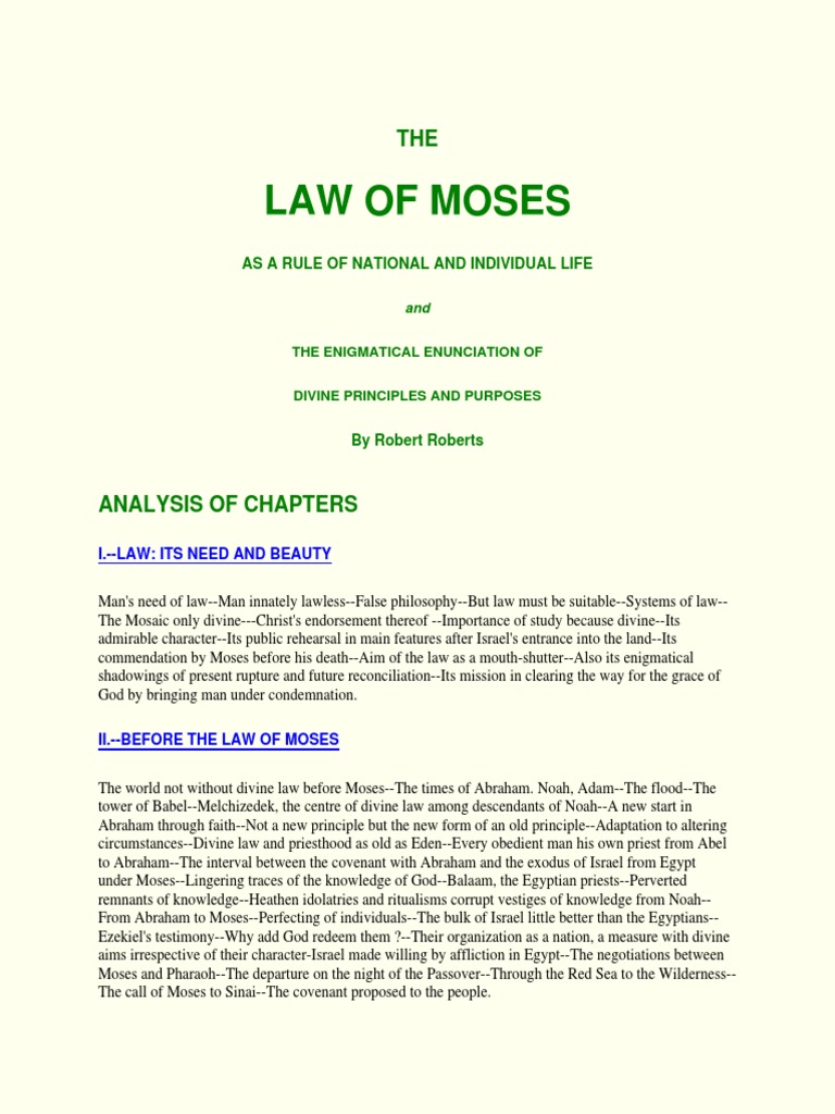 Michael’s Letter – Law of Moses