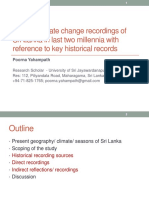 Palaeo-Climate Change Recordings of Sri Lanka in Last Two Millennia With Reference To Key Historical Records