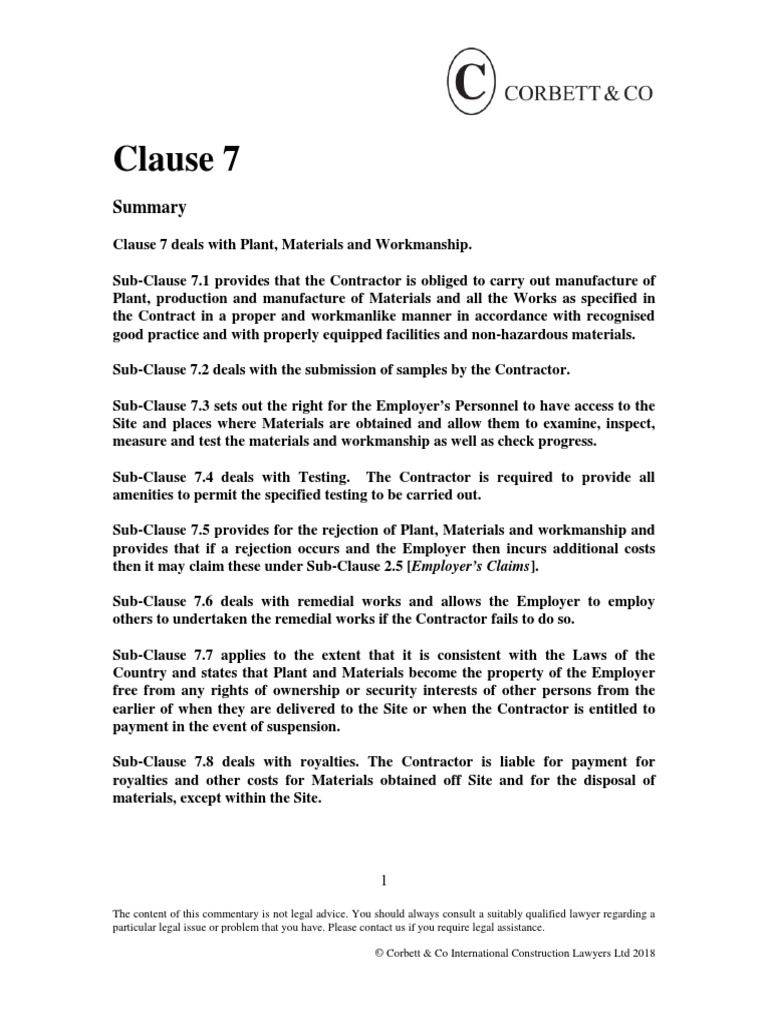 Clause 7 PDF Contractual Term General Contractor