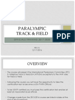 Paralympic Track & Field: Officials Training 2017-2020