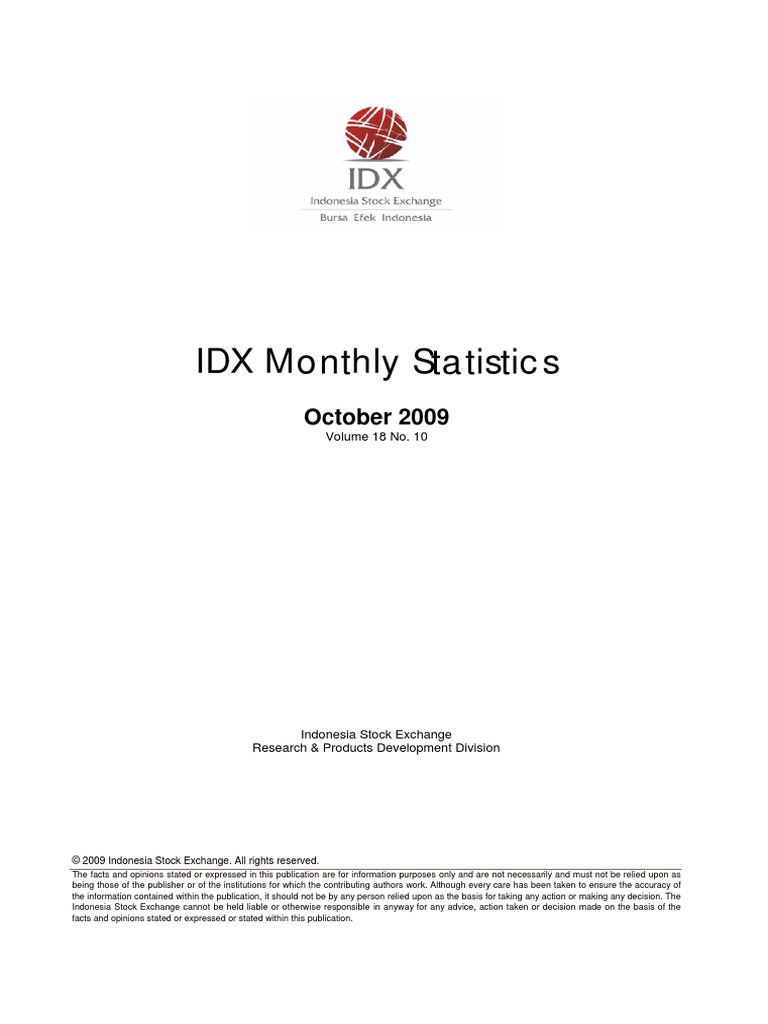 Idx monthly statistics oktober 2009 pdf exchange traded fund stocks