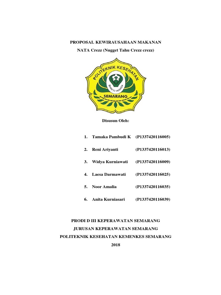 Proposal Kewirausahaan Makanan Pdf