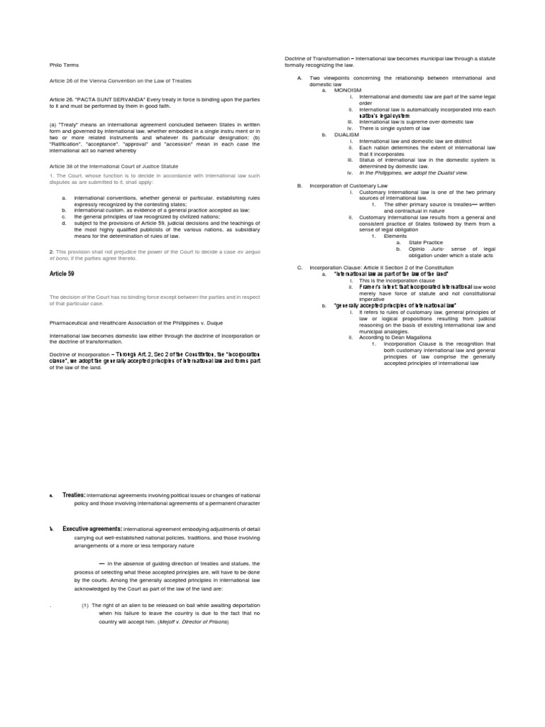 Article 26 of The Vienna Convention On The Law of Treaties Et Bono, If