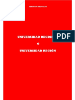 Universidad Regional o Región