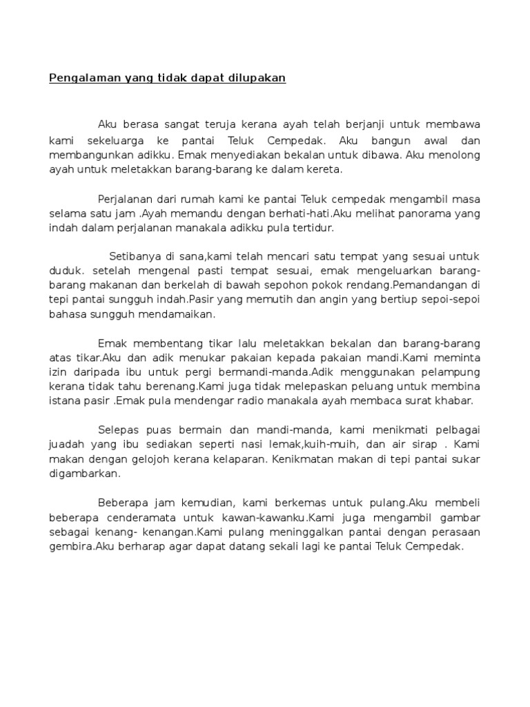 Karang Pengalaman Yang Tidak Dapat Dilupakan Pdf