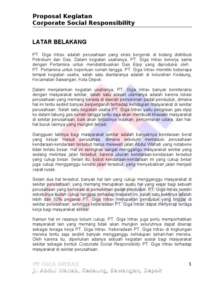 Proposal Kegiatan Csr Isi