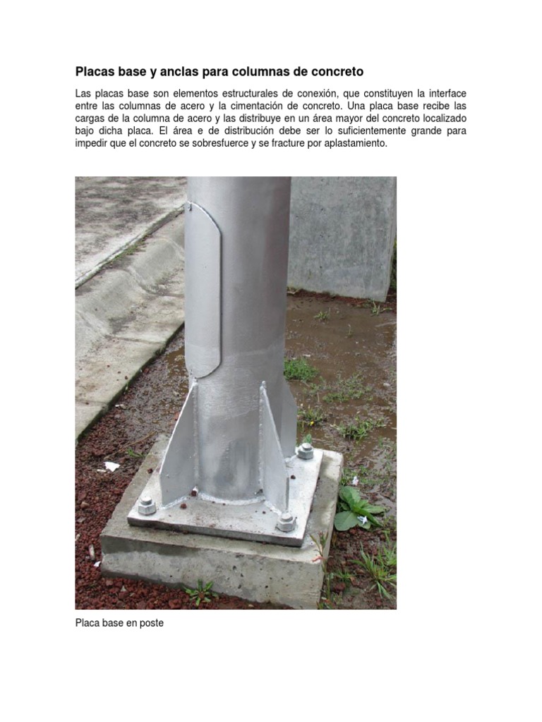 Placas y anclas para columnas de concreto | PDF | Ecuaciones