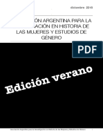 Edición Verano: Asociación Argentina para La Investigación en Historia de Las Mujeres Y Estudios de Género