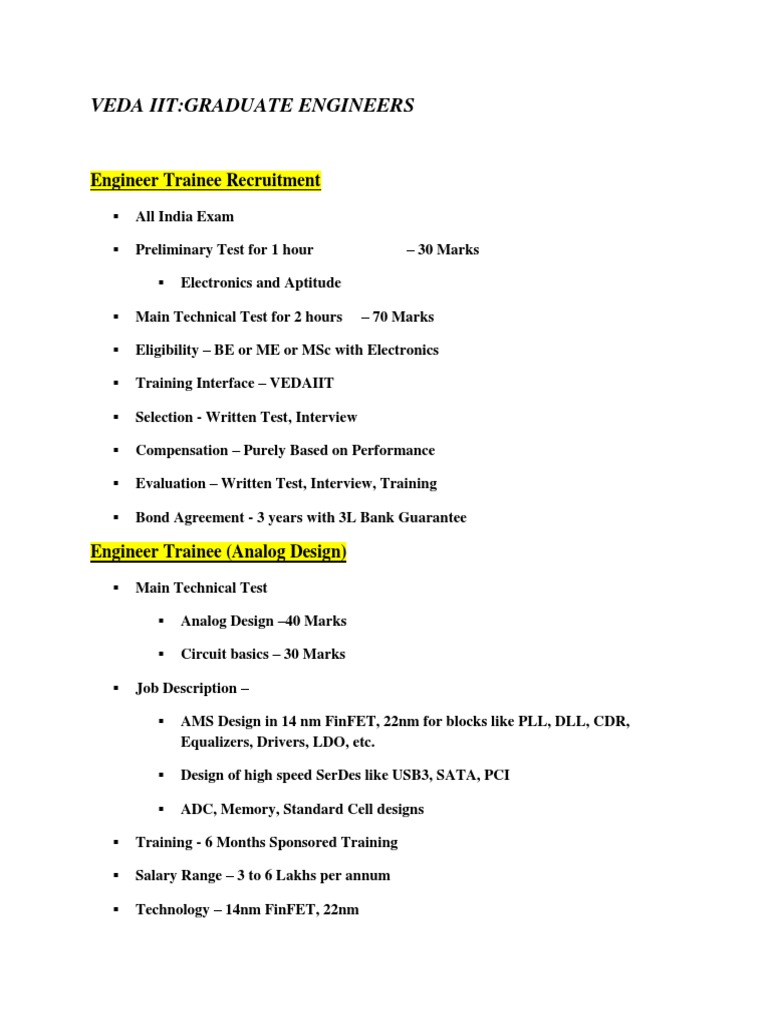 Veda Iit Graduate Engineers PDF Embedded System System On A Chip