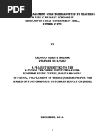 Stress Management Strategies Adopted by Teachers in Public Primary Schools in Obio/Akpor Local Government Area of Rivers State, Nigeria.