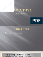 I Am A Title