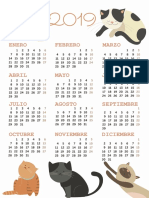 Calendario 2019 Gatos