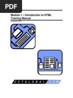 HTML Module 1 - Introduction To HTML Training Manual: C C T G L O B A L - C O M