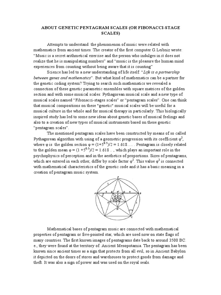 Fibonacci - Pentagram Scales | PDF | Interval (Music) | Scale (Music)