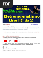 Eletromagnetismo Lista Exercícios