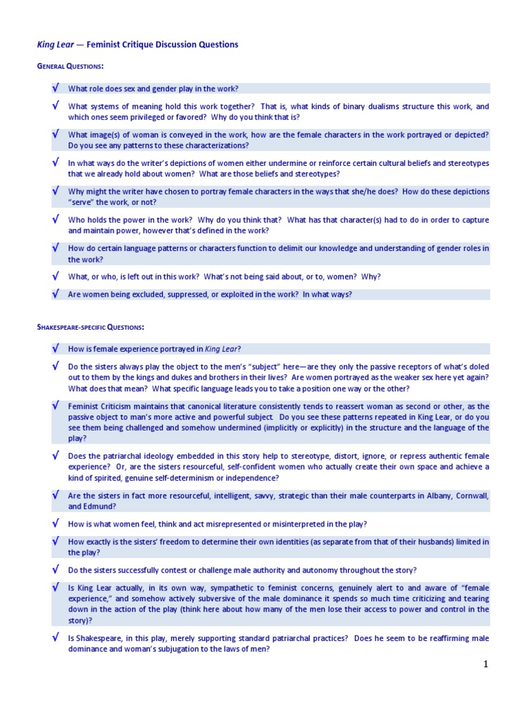 King Lear Discussion Questions Copy.321224255 PDF William