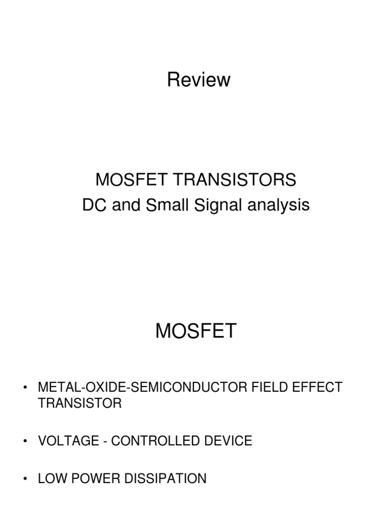 MOSFET Transistor Analysis Guide | PDF