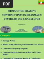 Production Sharing Contract (PSC) in Myanmar'S Upstream Oil & Gas Sector