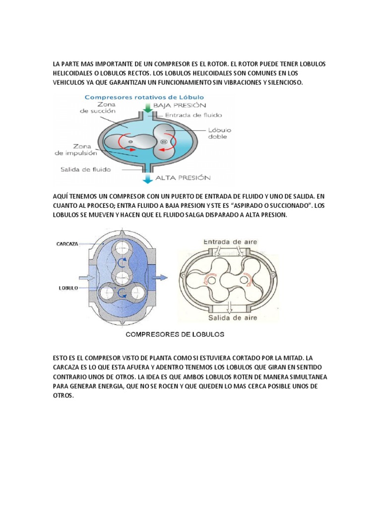 Funcionamiento del Compresor de Lóbulos | PDF