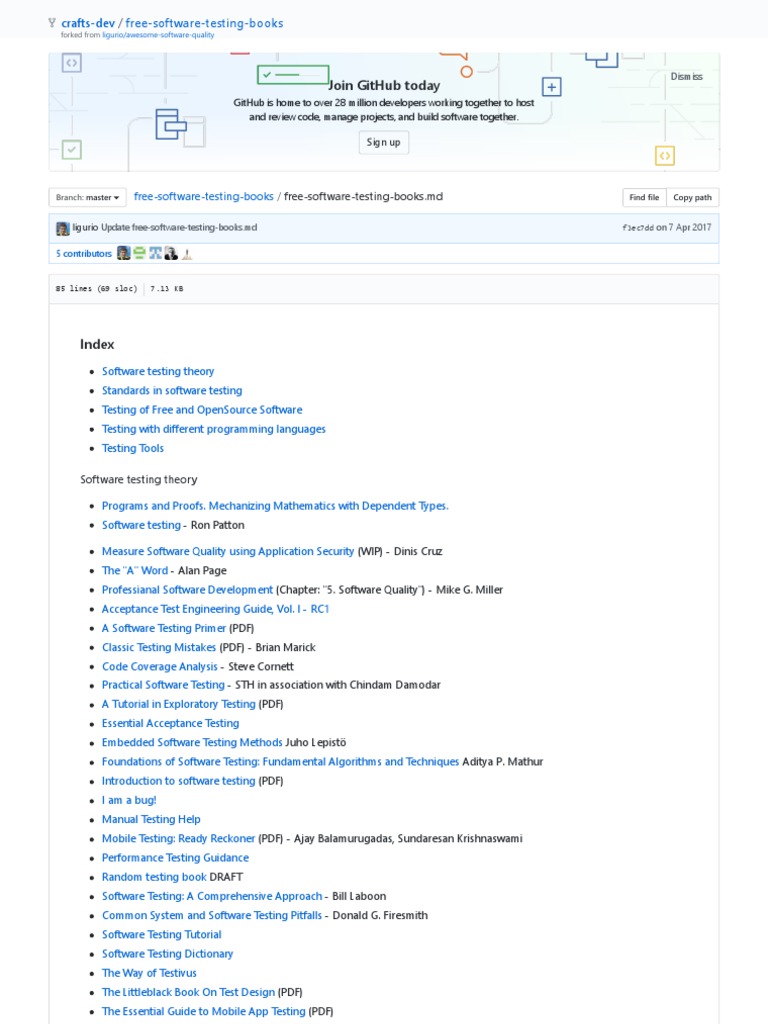 Join Github Today FreeSoftwareTestingBooks PDF Selenium (Software) Software Testing