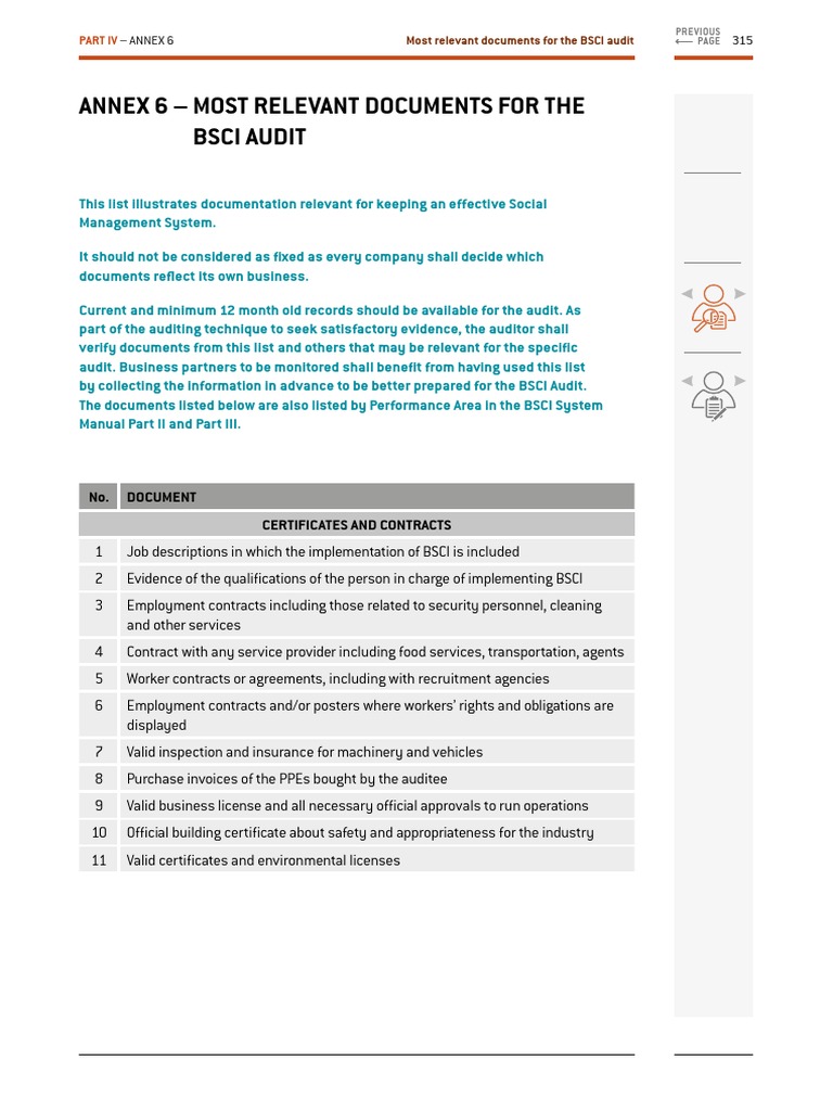 BSCI MANUAL 2.0 EN Annex 6 Most Relevant Documents For The BSCI Audit ...