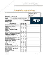 COP WFP CHK 09 2013 v1 Instrument Installation