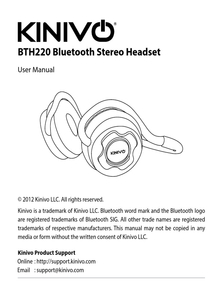 Kinivo BTH240 Bluetooth Stereo Headphone Supports Wireless Music Strea