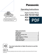 Panasonic KXTG1811/TG1812/TG1813 Cordless Phone Manual