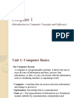 Computer 1: (Introduction To Computer Concepts and Software)