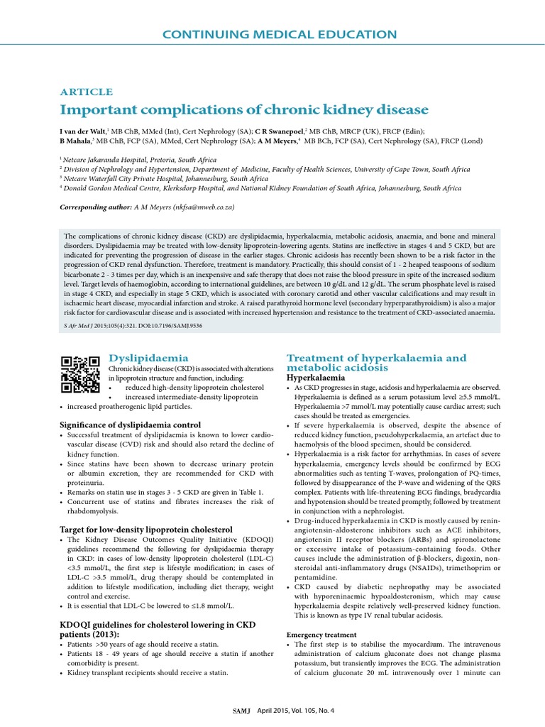 Dyslipidaemia Management in CKD Patients | PDF | Chronic Kidney Disease ...