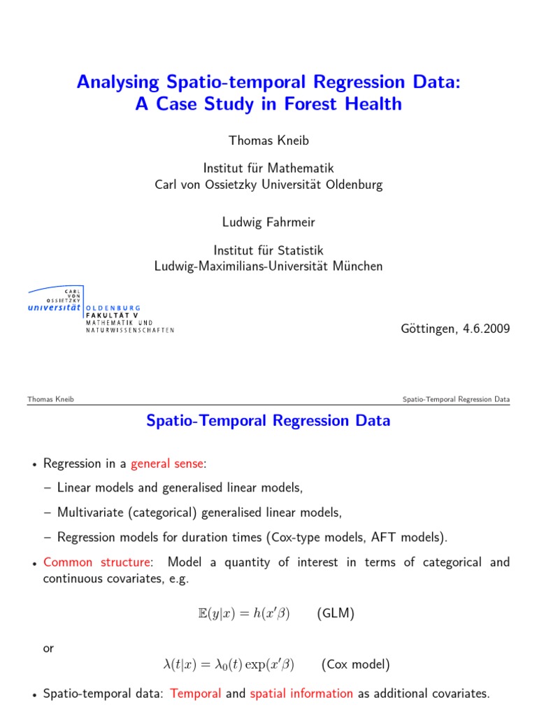 Spatio-Temporal Regression in Forest Health | PDF | Regression Analysis ...