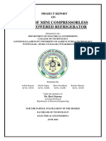 Design of Mini Compressorless Solar Powered Refrigerator: Project Report ON