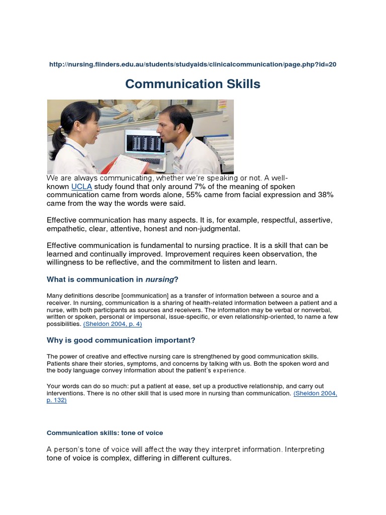 Effective Communication in Nursing | PDF | Nonverbal Communication ...