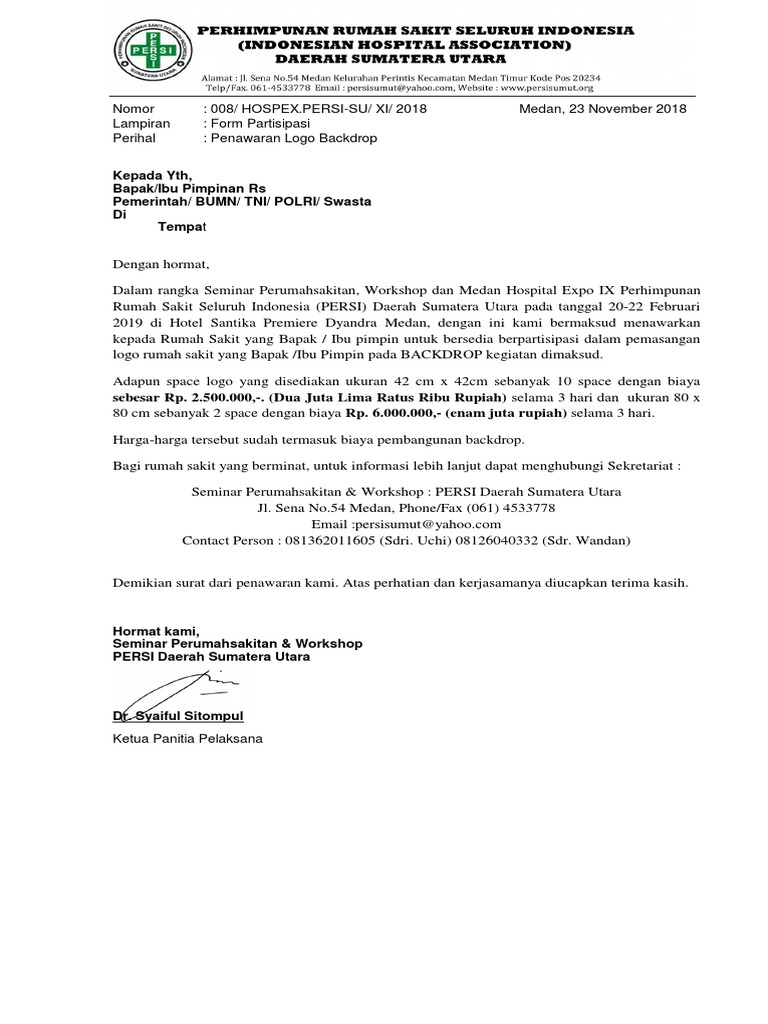 Surat Penawaran Sponsor Backdrop Pdf