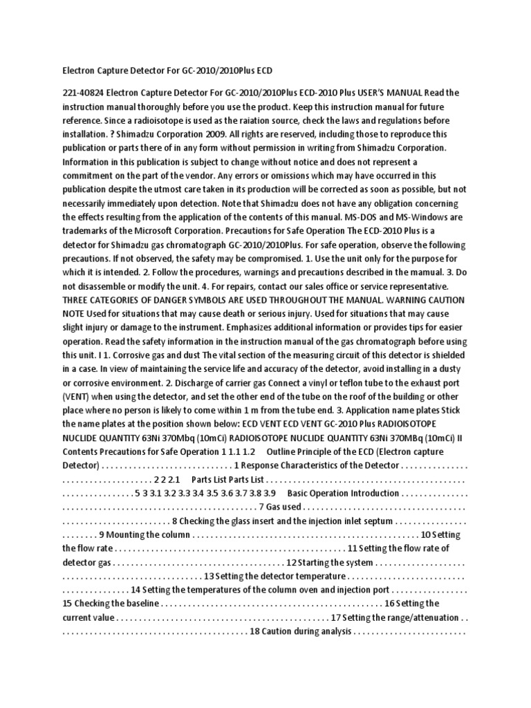 Electron Capture Detector For GC | PDF | Amplifier | Gas Chromatography