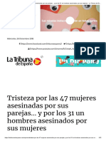 Tristeza Por Las 47 Mujeres Asesinadas Por Sus Parejas... y Por Los 31 Un Hombres Asesinados Por Sus Mujeres - La Tribuna de España