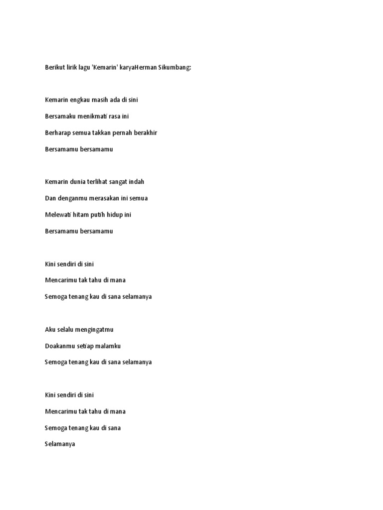 Lirik Kemarin Pdf