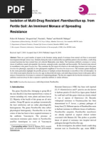 Download Isolation of Multi-Drug Resistant Paenibacillus sp from Fertile Soil An Imminent Menace of Spreading Resistance by piramal SN39641521 doc pdf