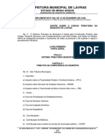 Código Tributário de Lavras define impostos e taxas