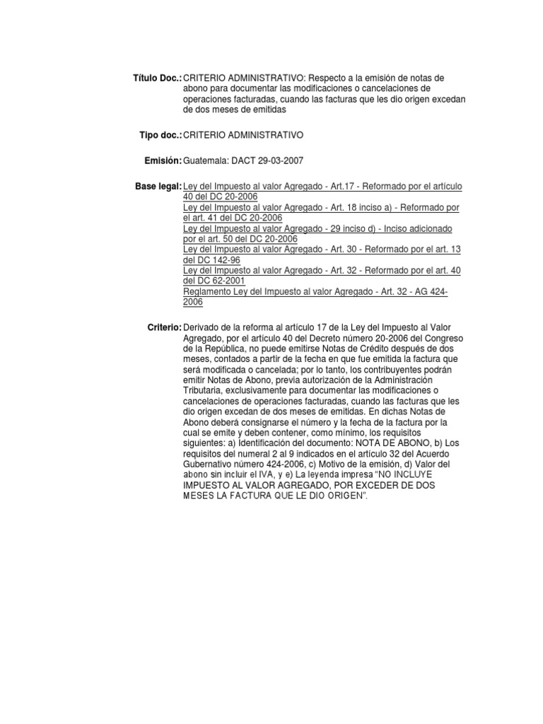 Notas de Credito Criterio Sat PDF