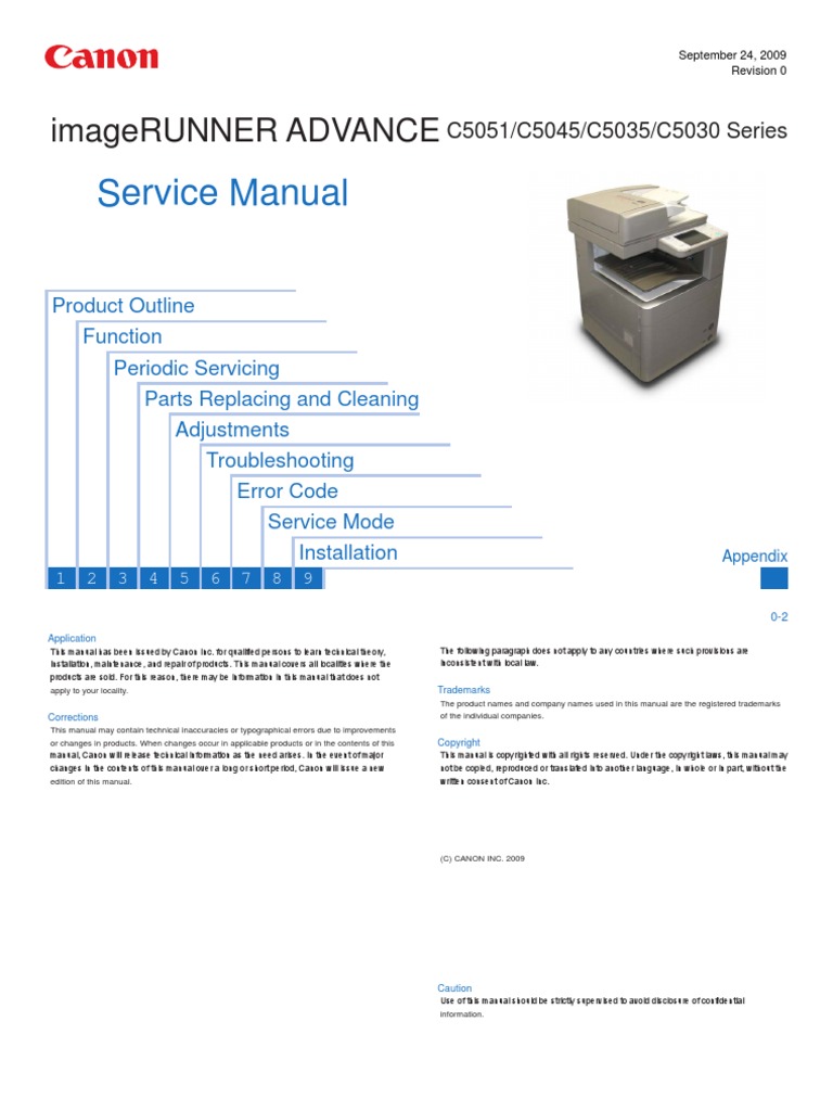 Image Runner Advance c5051 Series Sm Rev0 092409 | Paper | Electrical  Connector