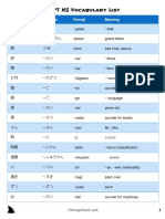 JLPT N5 Vocabulary List