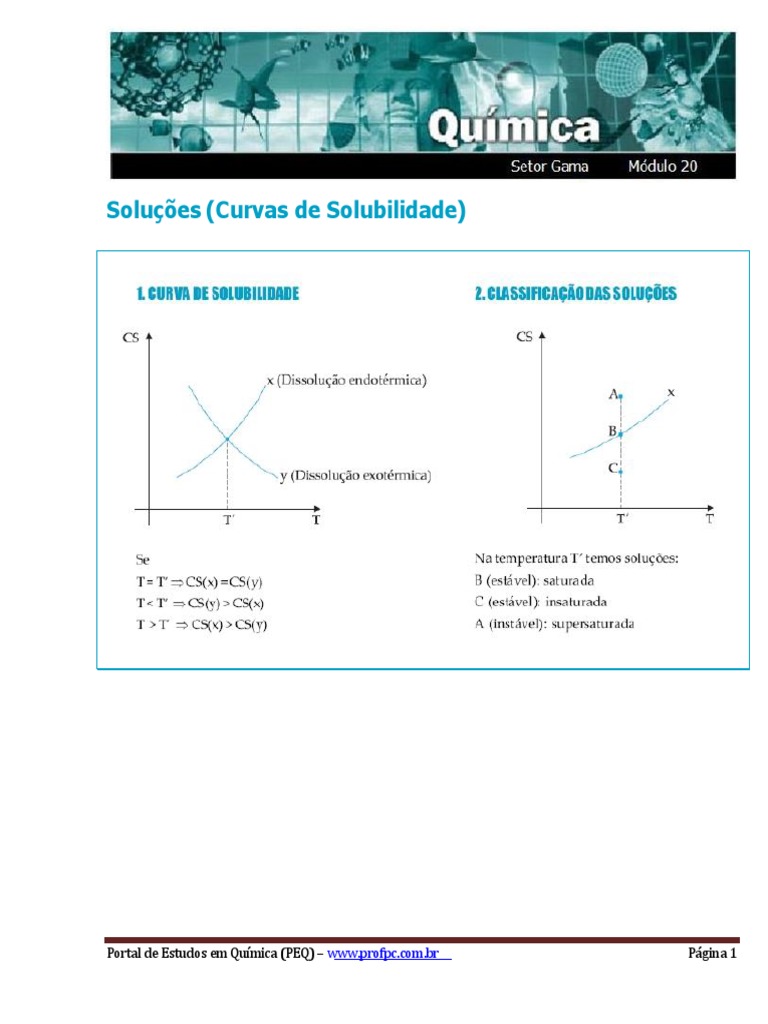 Soluções (Curvas de Solubilidade) | PDF | Solubilidade | Solução