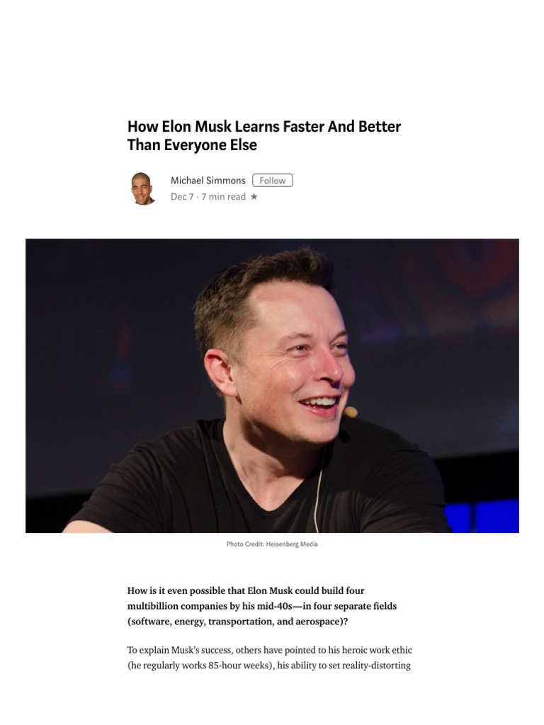 Elon Musk's Learning Strategies Explained | PDF | Elon Musk | Engineering